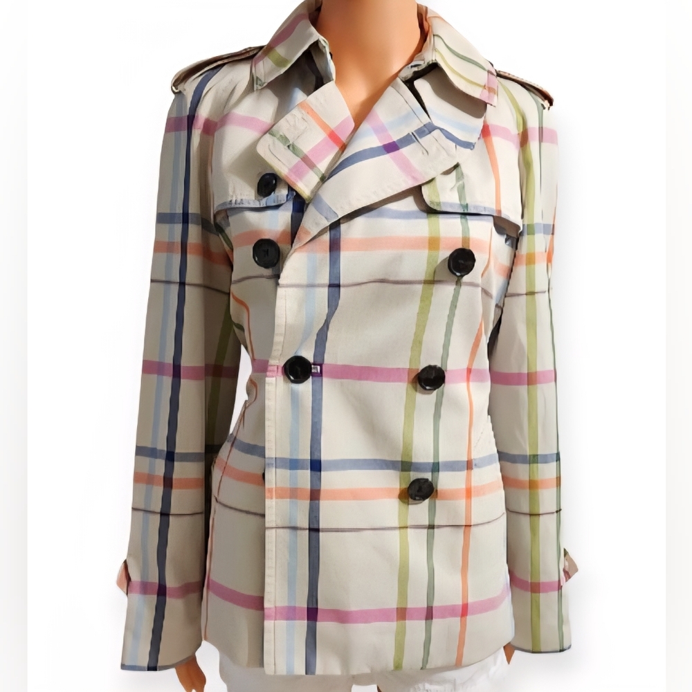 Coach Multicolor Plaid Trench Coat - Picture 6 of 14